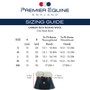 Premier Equine Carbon Tech Techno Wool Over Reach Boots Size Guide