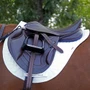 Premier Equine Close Contact Cotton Cross Country Saddle Pad in White - Lifestyle