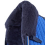 Premier Equine Close Contact Merino Wool European Dressage Saddle Pad in Royal Blue/Navy Wool - Pommel Detail