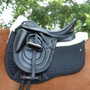 Premier Equine Close Contact Merino Wool European Dressage Saddle Pad in Black/Natural Wool - Lifestyle