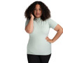 Mochara Ladies Recycled Short Sleeve Base Layer - Sage Green -  Front View