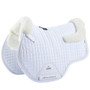 Premier Equine Close Contact Merino Wool European General Purpose Saddle Pad in White/Natural Wool - Side