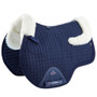 Premier Equine Close Contact Merino Wool European General Purpose Saddle Pad in Navy/Natural Wool - Side