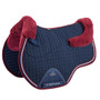 Premier Equine Close Contact Merino Wool European General Purpose Saddle Pad in Navy/Burgundy Wool - Side