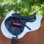 Premier Equine Close Contact Merino Wool European General Purpose Saddle Pad in White/Natural Wool - Lifestyle