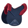 Premier Equine Merino Wool Half Lined General Purpose Numnah in Navy/Burgundy Wool - Side