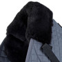 Premier Equine Merino Wool Half Lined General Purpose Numnah in Grey/Black Wool - Pommel Detail