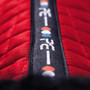 Premier Equine Merino Wool Half Lined General Purpose Numnah in Red/Navy Wool - Branding