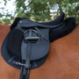 Premier Equine Merino Wool Half Lined General Purpose Numnah in Black/Black Wool - Lifestyle