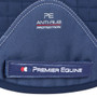 Premier Equine Merino Wool Half Lined General Purpose Numnah in Navy/Burgundy Wool - Side Detail