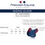 Premier Equine Numnah Size Guide