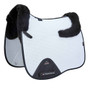 Premier Equine Close Contact Airtechnology Shockproof Wool Dressage Saddle Pad in White/Black Wool - Side