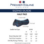 Premier Equine Racing Pad Size Guide