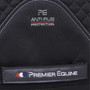 Premier Equine Pony Plain Cotton General Purpose Saddle Pad in Black - Girth Strap