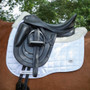 Premier Equine Capella Close Contact Merino Wool Dressage Saddle Pad in White - Lifestyle