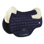 Premier Equine Atlantis Close Contact Satin Wool General Purpose Saddle Pad in Navy/Natural Wool - Side