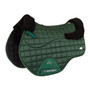 Premier Equine Atlantis Close Contact Satin Wool General Purpose Saddle Pad in Olive/Black Wool - Side