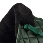 Premier Equine Atlantis Close Contact Satin Wool General Purpose Saddle Pad in Olive/Black Wool - Pommel Detail