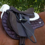 Premier Equine Atlantis Close Contact Satin Wool General Purpose Saddle Pad in Brown/Natural Wool - Lifestyle