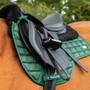 Premier Equine Atlantis Close Contact Satin Wool General Purpose Saddle Pad in Olive/Black Wool - Lifestyle