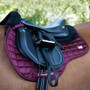 Premier Equine Atlantis Close Contact Satin Wool General Purpose Saddle Pad in Wine/Black - Lifestyle