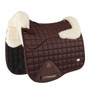 Premier Equine Atlantis Close Contact Satin Wool Dressage Saddle Pad in Brown/Natural Wool - Side
