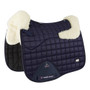 Premier Equine Atlantis Close Contact Satin Wool Dressage Saddle Pad in Navy/Natural Wool - Side