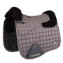 Premier Equine Atlantis Close Contact Satin Wool Dressage Saddle Pad in Grey/Black Wool - Side