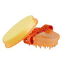 Premier Equine Curry Comb with Integrated Sponge in Orange/Amber