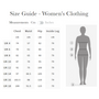 LeMieux Ladies Base Layer Size Guide