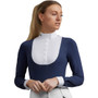 Premier Equine Ladies Navarra Long Sleeve Competition Shirt - Navy - Front