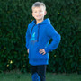 Little Knight Childrens Farm Collection Hoodie in Cobalt Blue - Front Lifestyle
