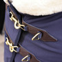Shires Deluxe Stable Sheet in Navy - Front Straps
