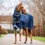 Horseware Amigo 1200D Integrated Neck Turnout 0g in Navy/Titanium Grey/Silver - Lifestyle