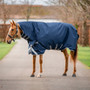 Horseware Amigo 1200D Integrated Neck Turnout Rug 150g in Navy/Titanium Grey/Silver - Lifestyle