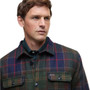 Barbour Mens Willberry Regular Brushed Check Overshirt in Classic Tartan - Front Detail