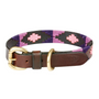 Weatherbeeta Polo Leather Dog Collar in Brown/Pink/Blue
