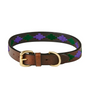 Weatherbeeta Polo Leather Dog Collar in Brown/Purple/Teal