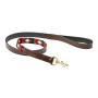 Weatherbeeta Polo Leather Dog Lead in Brown/black/red/white