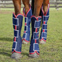 Weatherbeeta Wide Tab Long Travel Boots - Navy/Red