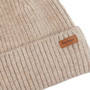 Barbour Ladies Pendle Beanie Hat in Light Trench - Detail