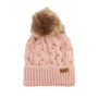 Barbour Ladies Penshaw Beanie Hat in Blush Pink - Front