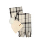 Barbour Ladies Dover Beanie and Hailes Scarf Gift Set in Monochrome Tartan