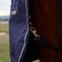Back detail of the Navy WeatherBeeta ComFiTec Prelim Combo Turnout Rug 220g