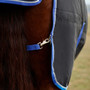 Back of the black WeatherBeeta Comfitec Tyro Standard Turnout Rug 220g