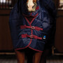 Front of the WeatherBeeta ComFiTec 210D Channel Quilt Combo Stable Rug 360g in Navy Burgundy