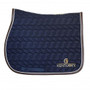 Kentucky Horsewear Logo Show Jumping Saddle Pad in Navy/White/Brown - Side