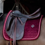 Kentucky Horsewear Velvet Dressage Saddle Pad in Bordeaux - Lifestyle