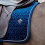 Kentucky Horsewear Basic Velvet Dressage Saddle Pad in Navy - Lifestyle Detail