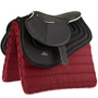 Premier Equine Anti-Slip Airflow Shockproof Racing Saddle Pad in Black - with saddle and saddle pad